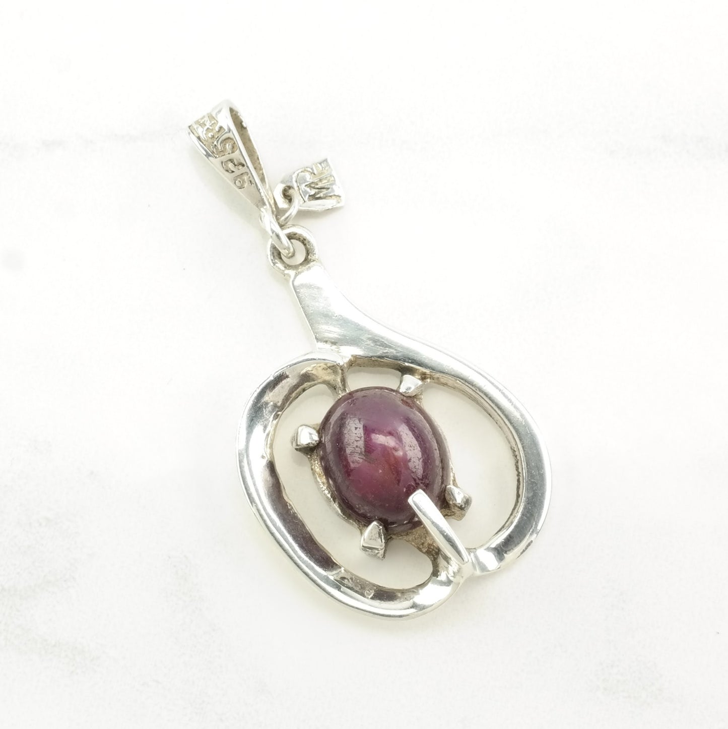 Vintage Taxco Star Sapphire Sterling Silver Pendant