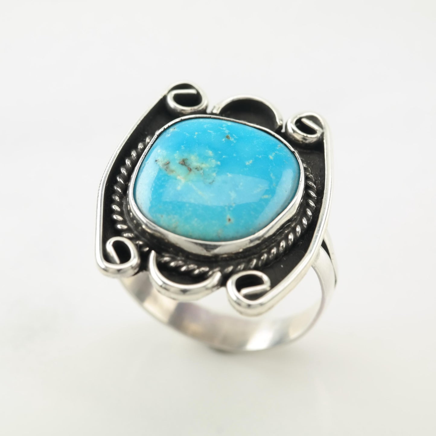 Native American Turquoise Ring Sterling Silver Size 11