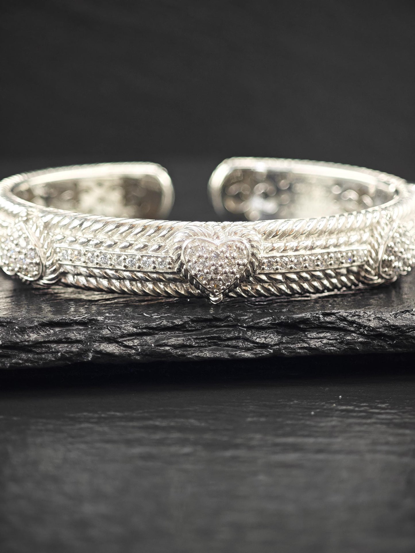 Vintage Judith Ripka, DQCZ Bracelet Sterling Silver