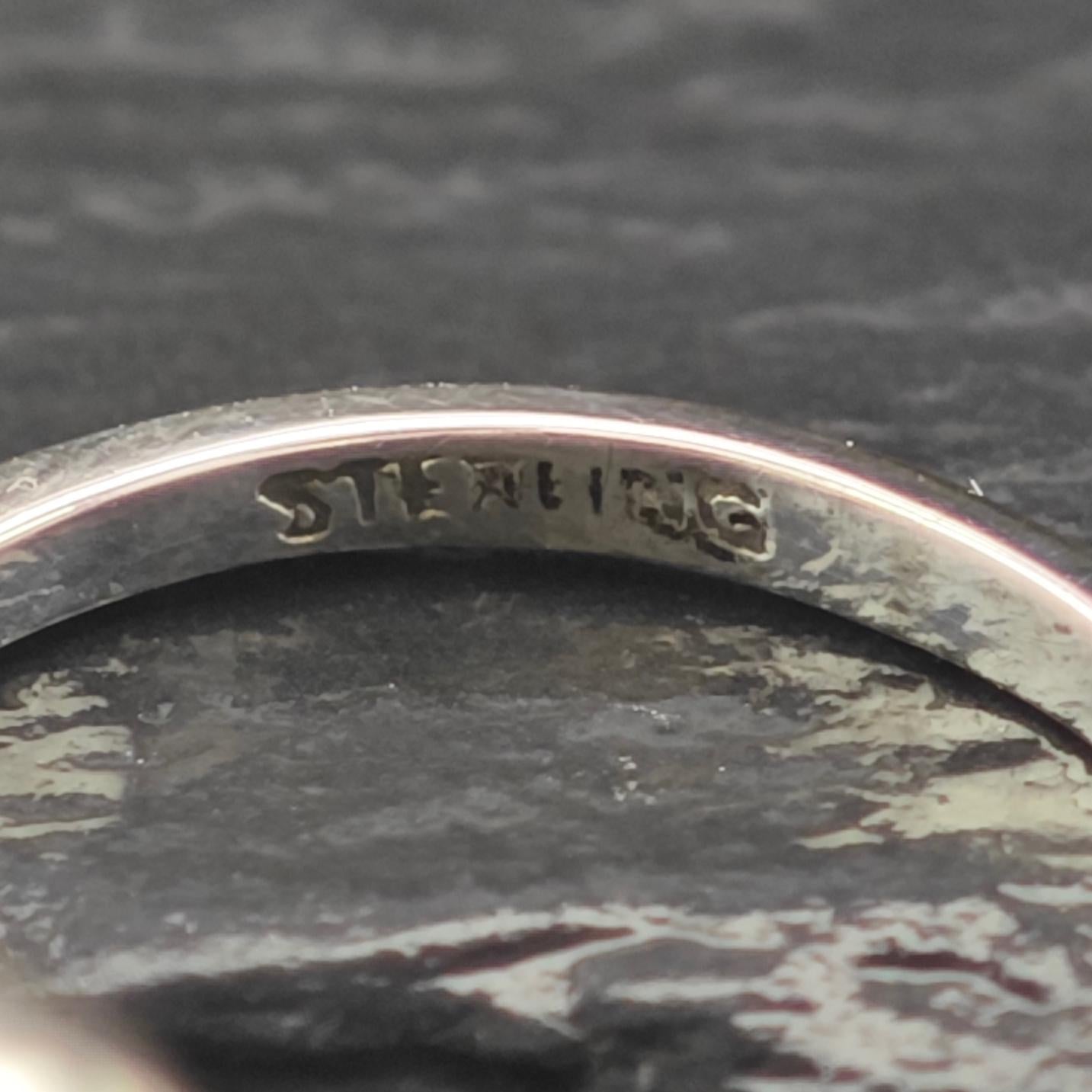 Art Deco Style, Squared Onyx Marcasite Ring Sterling Silver