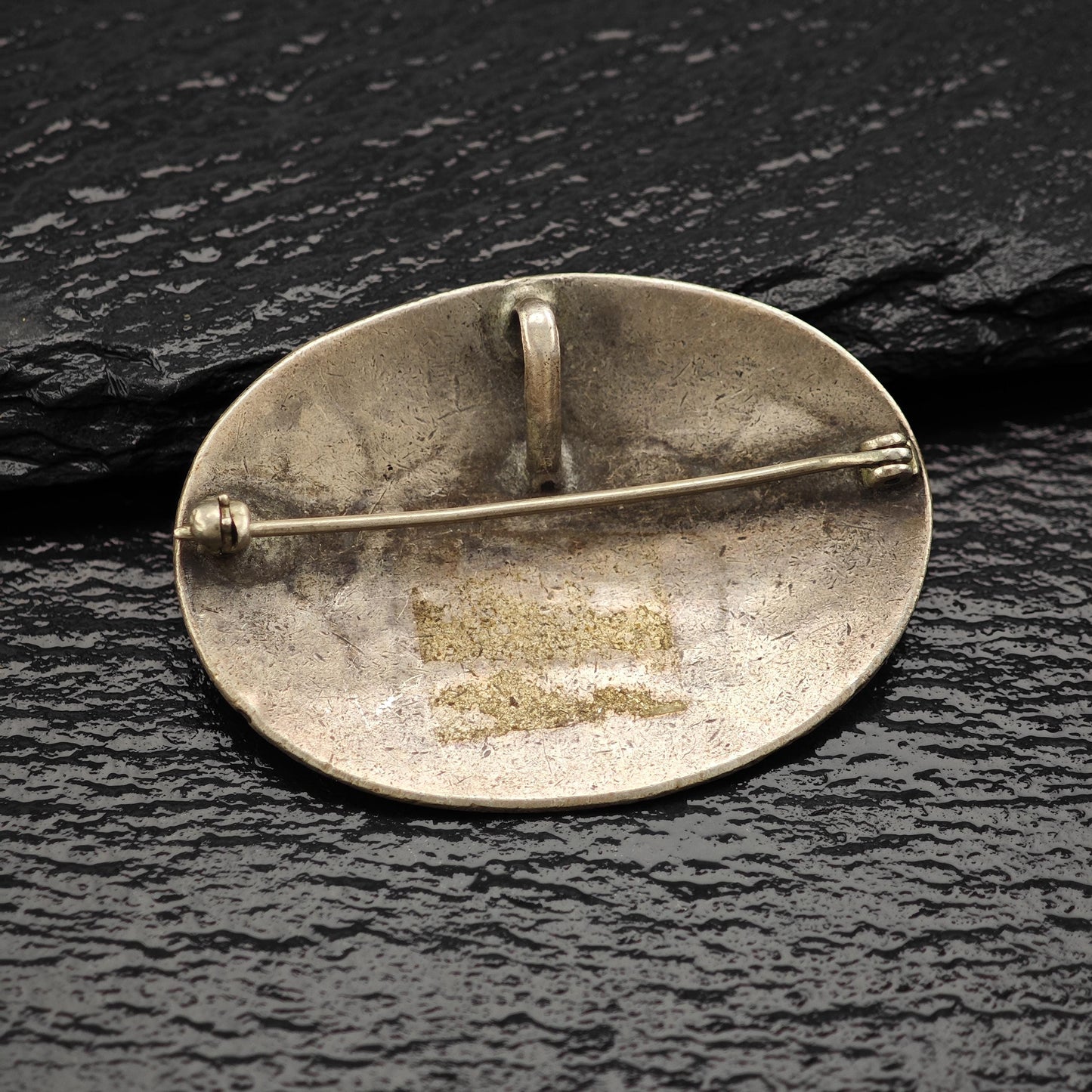 Vintage Native American, Roadrunner Overlay Pendant/Brooch Sterling Silver
