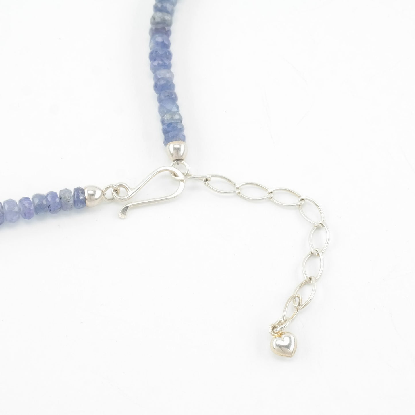 Vintage DTR Sterling Silver Opaque Tanzanite Faceted Necklace