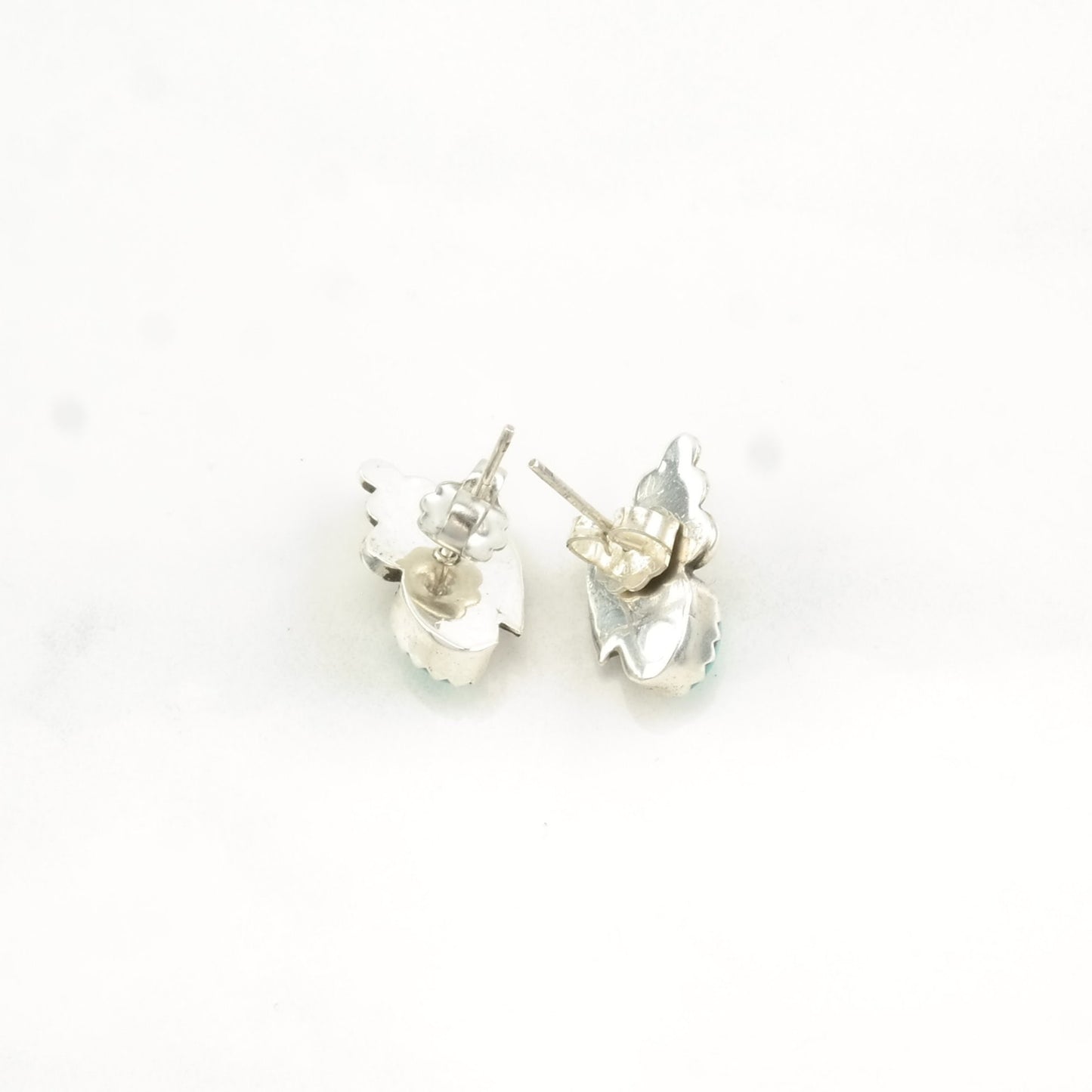 Choice of Vintage Sterling Silver Clip on, Stud Earrings Native American Blue, Red Turquoise, Coral Floral