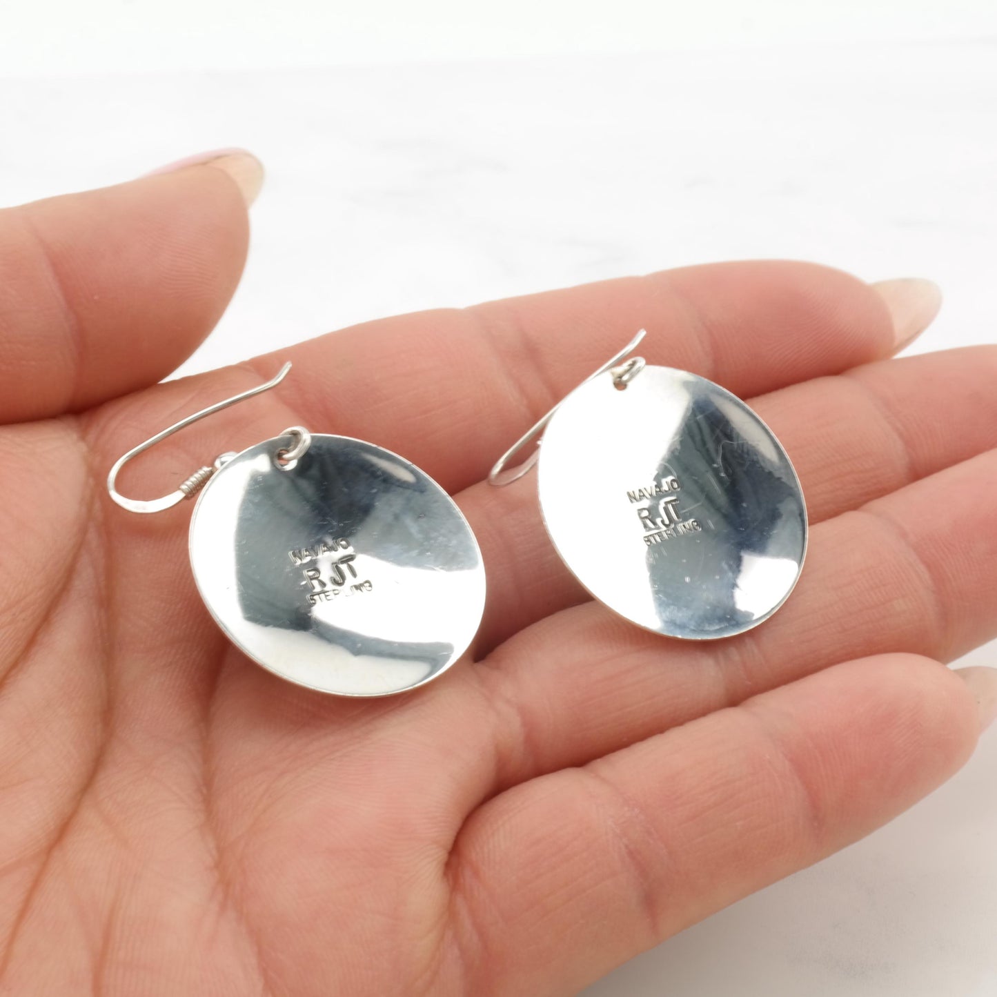 Vintage Navajo, Sterling Silver Fish Hook Earrings