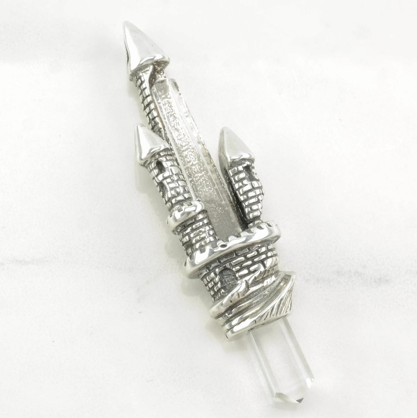 Vintage Fantasy Quartz Sterling Silver Pendant