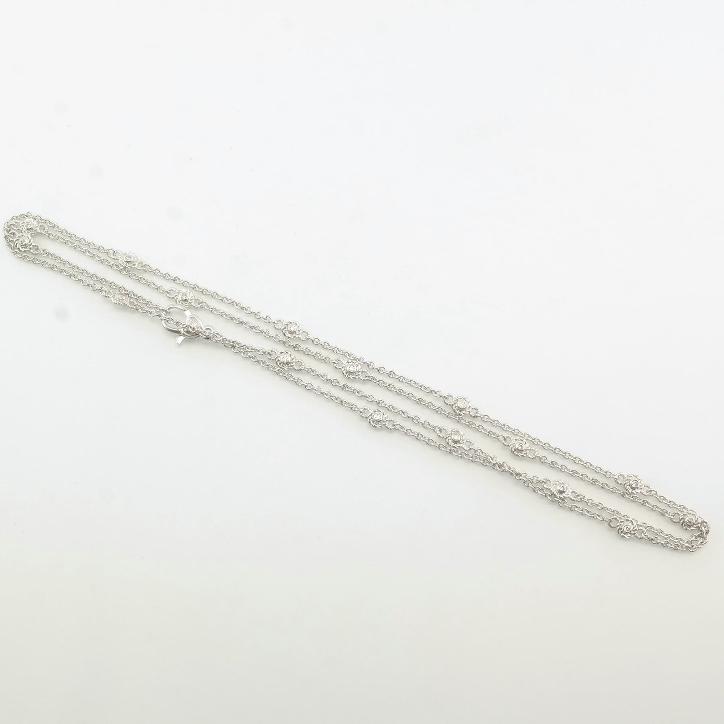 Vintage Judith Ripka Sterling Silver CZ Reversible Necklace