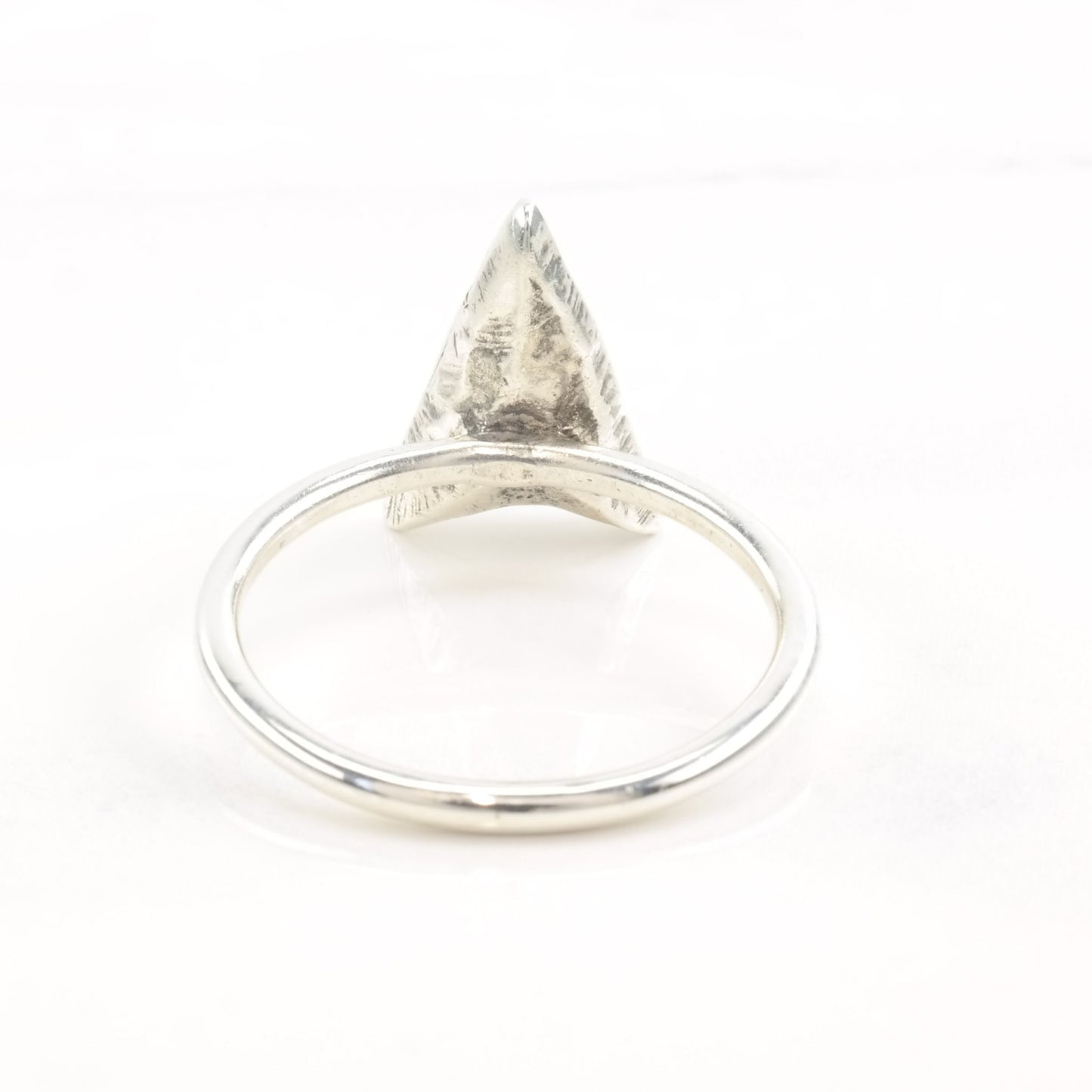 Vintage Silver Ring Raw Uncut Diamonds Arrow Size 8 1/2