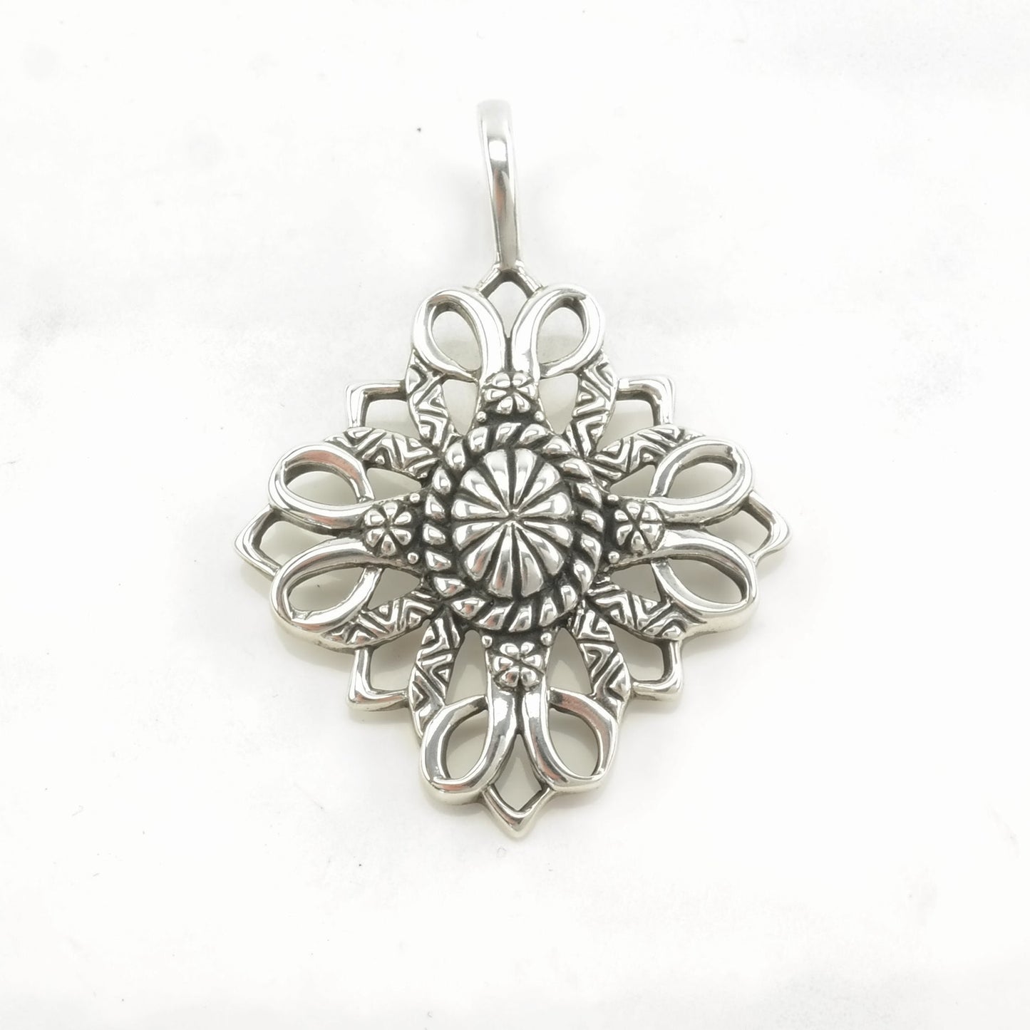 Vintage Carolyn Pollack Flower Sterling Silver Pendant