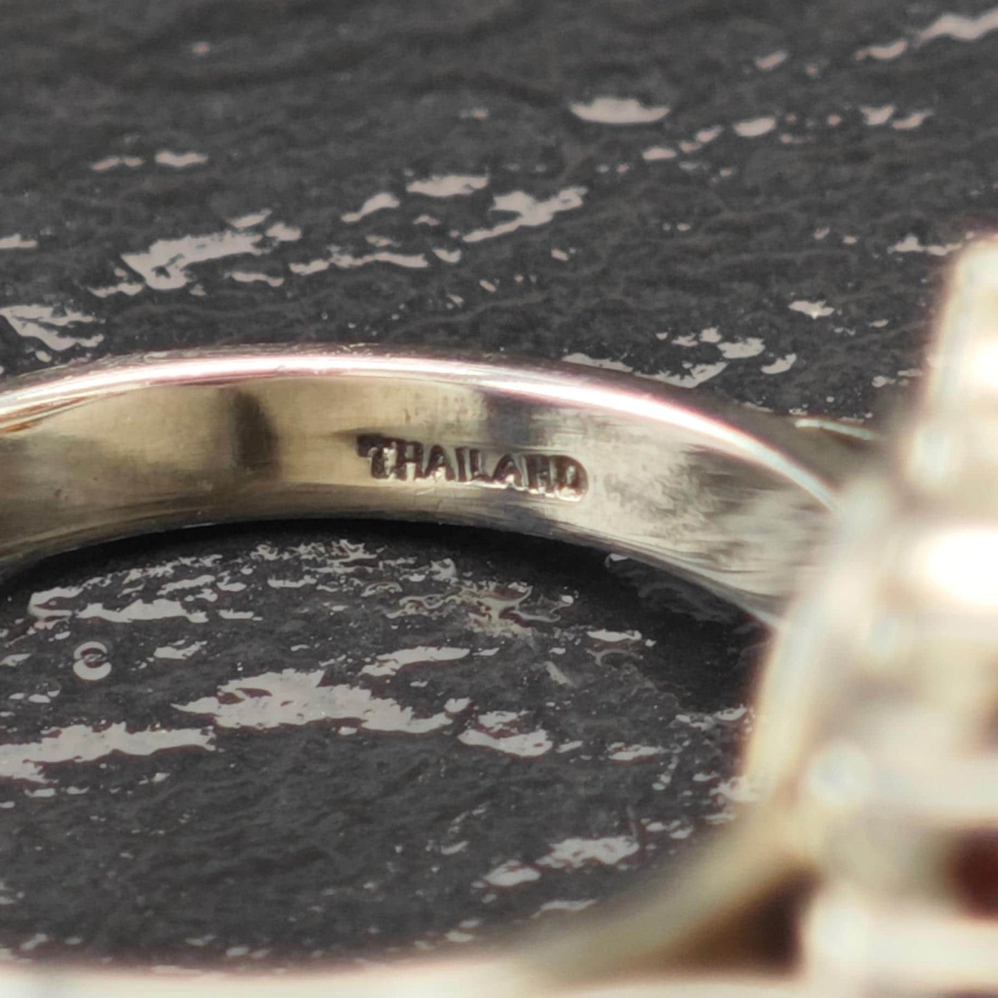 CNA Garnet Floral Ring Sterling Silver