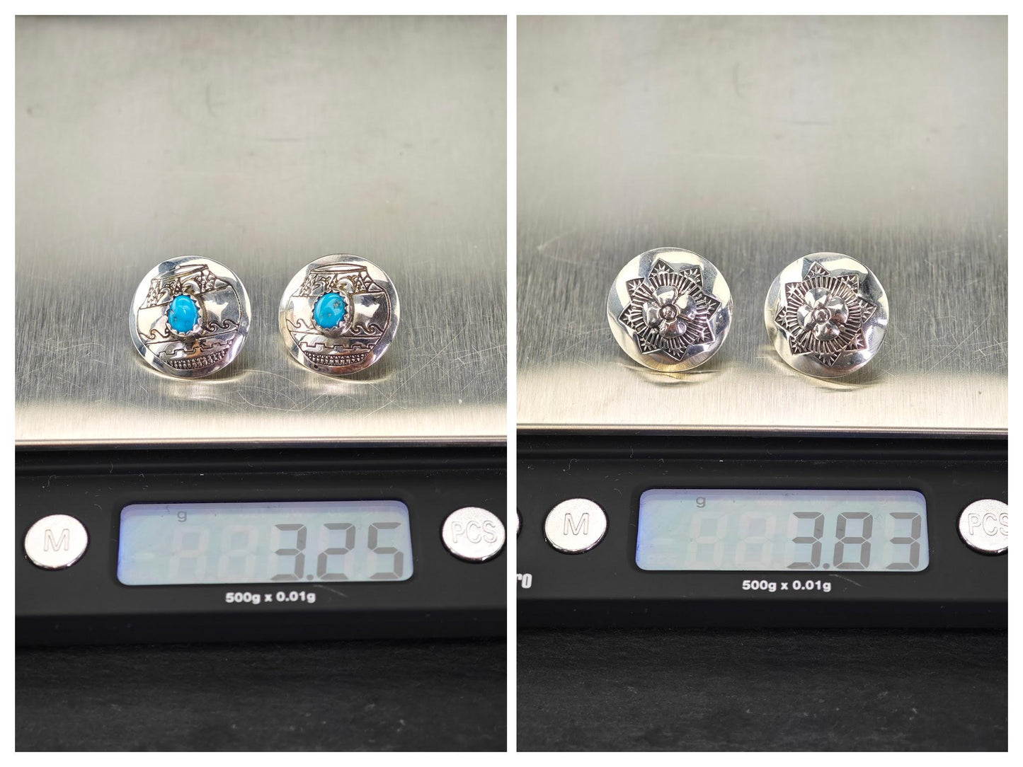 Choice of Vintage Sterling Silver Stud Earrings