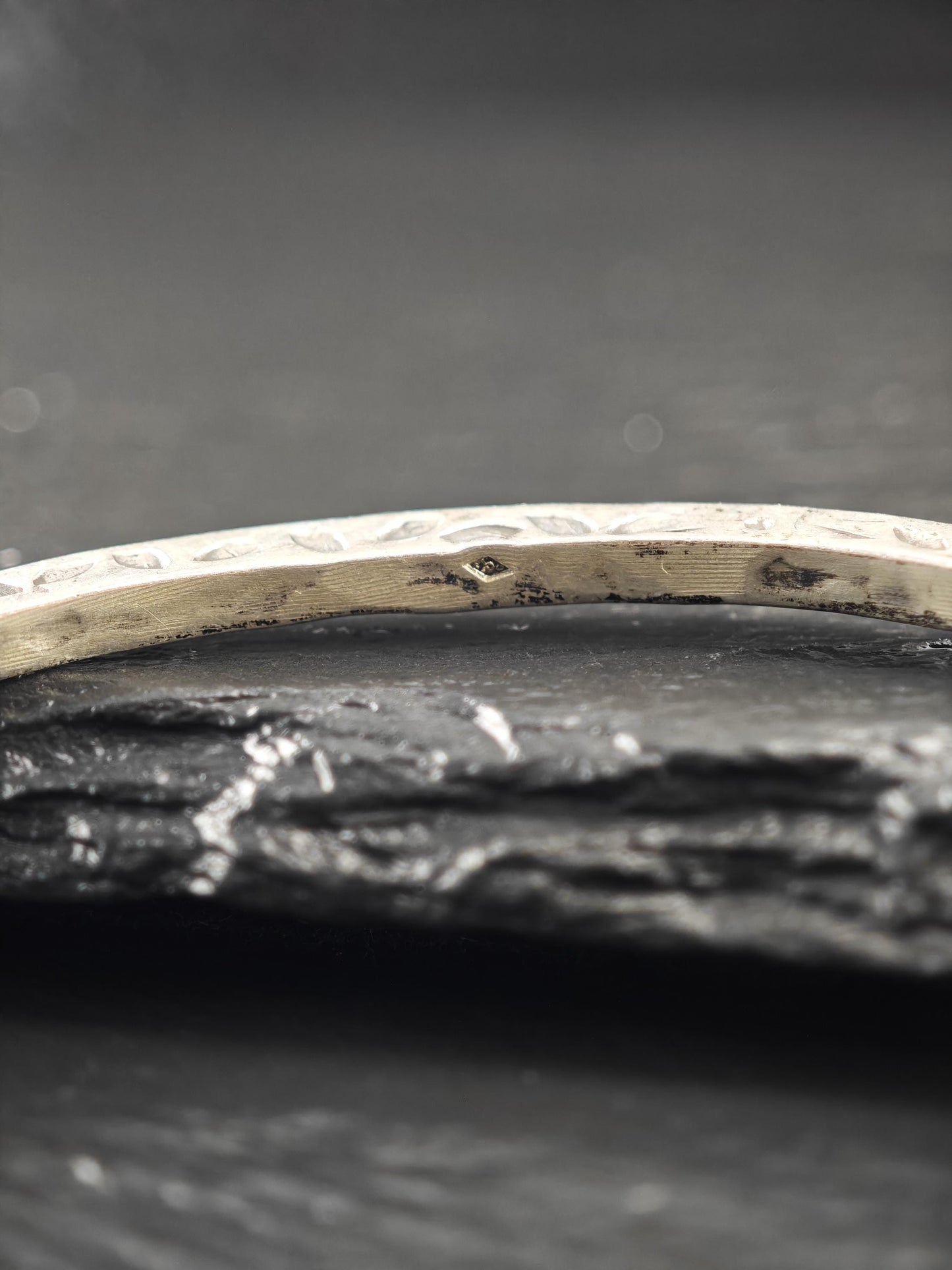 Stackable Foreign Brutalist, Bangle Bracelet Sterling Silver