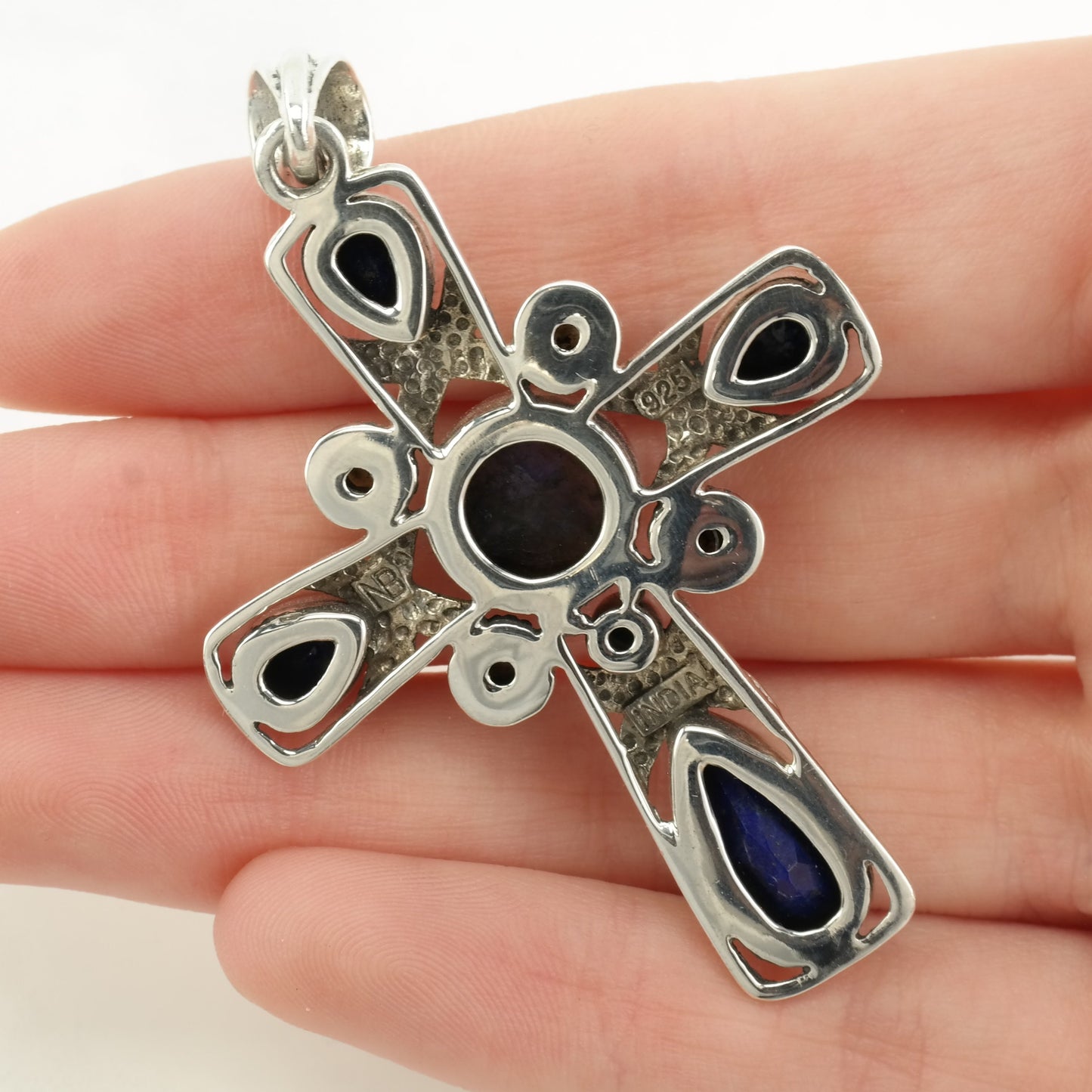 Vintage Nicky Butler Labradorite, Lapis Lazuli Turquoise, Pearl Sterling Silver Pendant