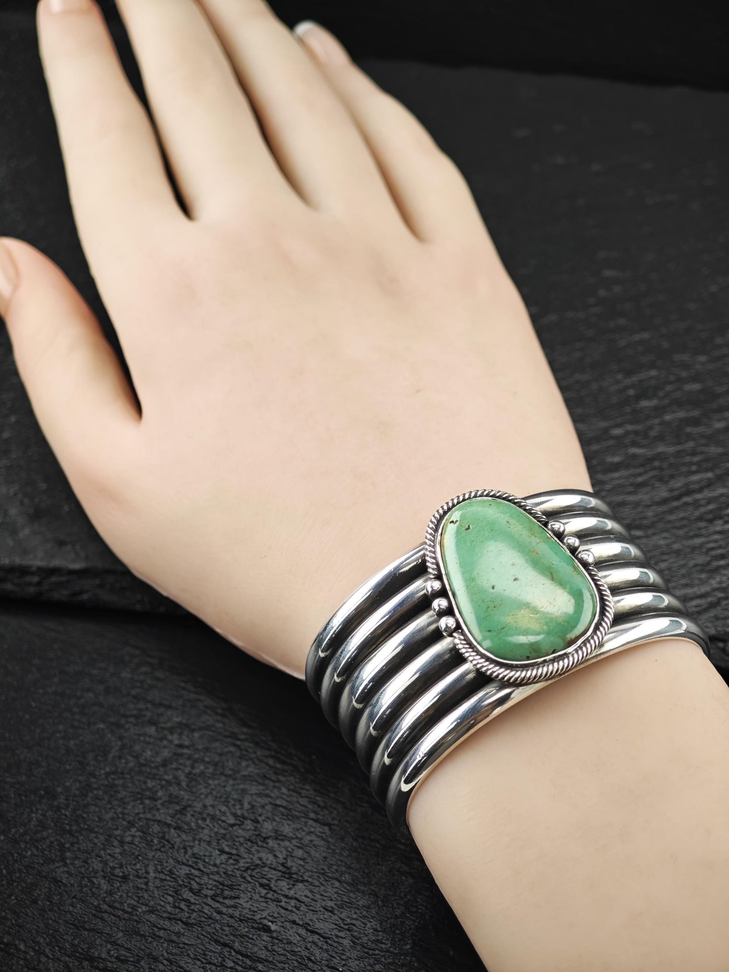 Native American, Mike Bird-Romero, Cuff Bracelet Sterling Silver