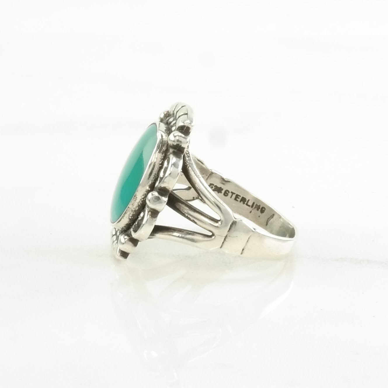 Vintage Southwest Silver Ring Turquoise Sterling Blue Size 6 1/2