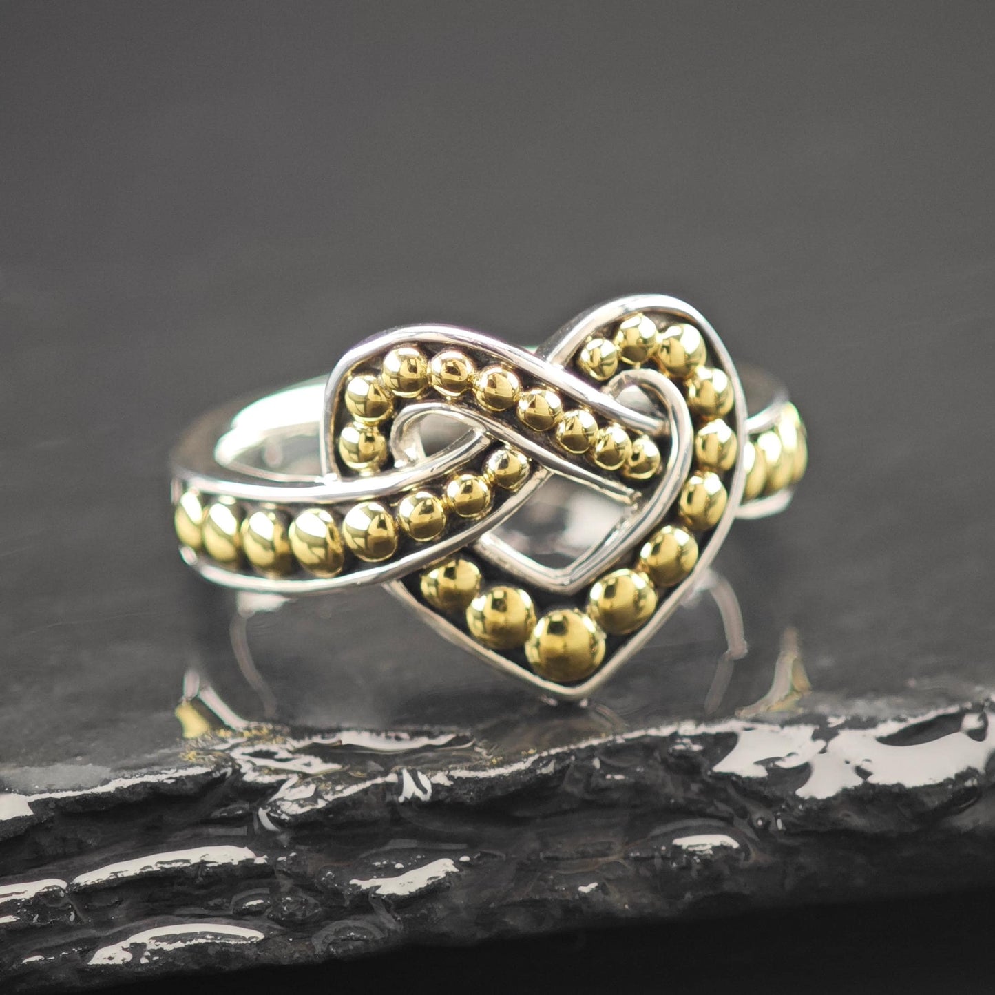 Lagos 18K Gold Accent Heart Ring Sterling Silver