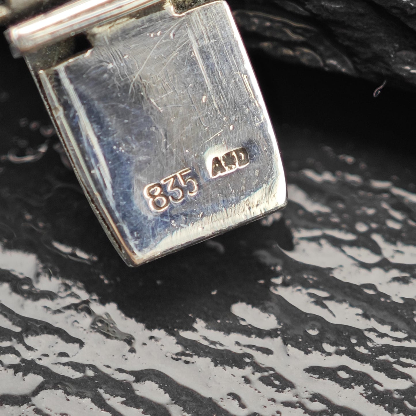 835 European Silver Gazel Link Bracelet Silver Size 6 3/4"