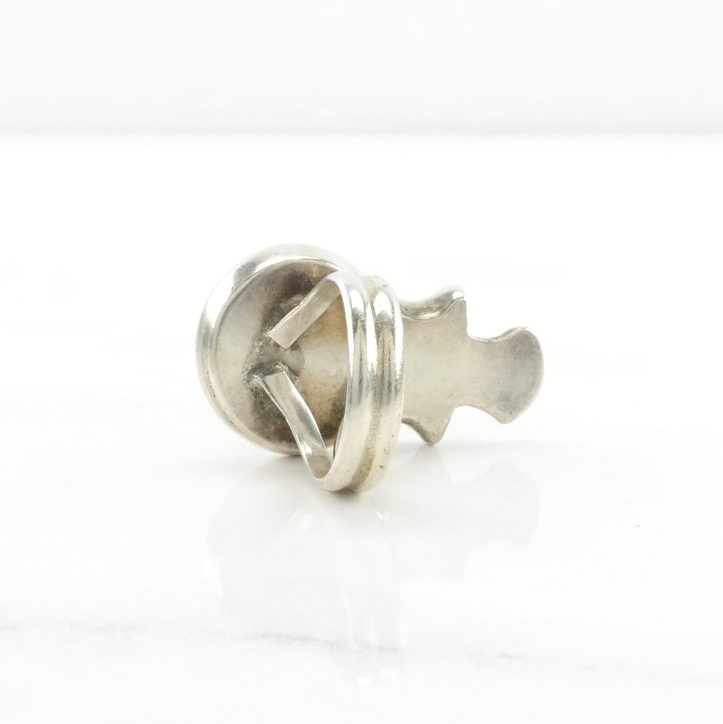 Native Silver Ring High Grade, Spiderweb Blossom Sterling Blue Sz6 R5246