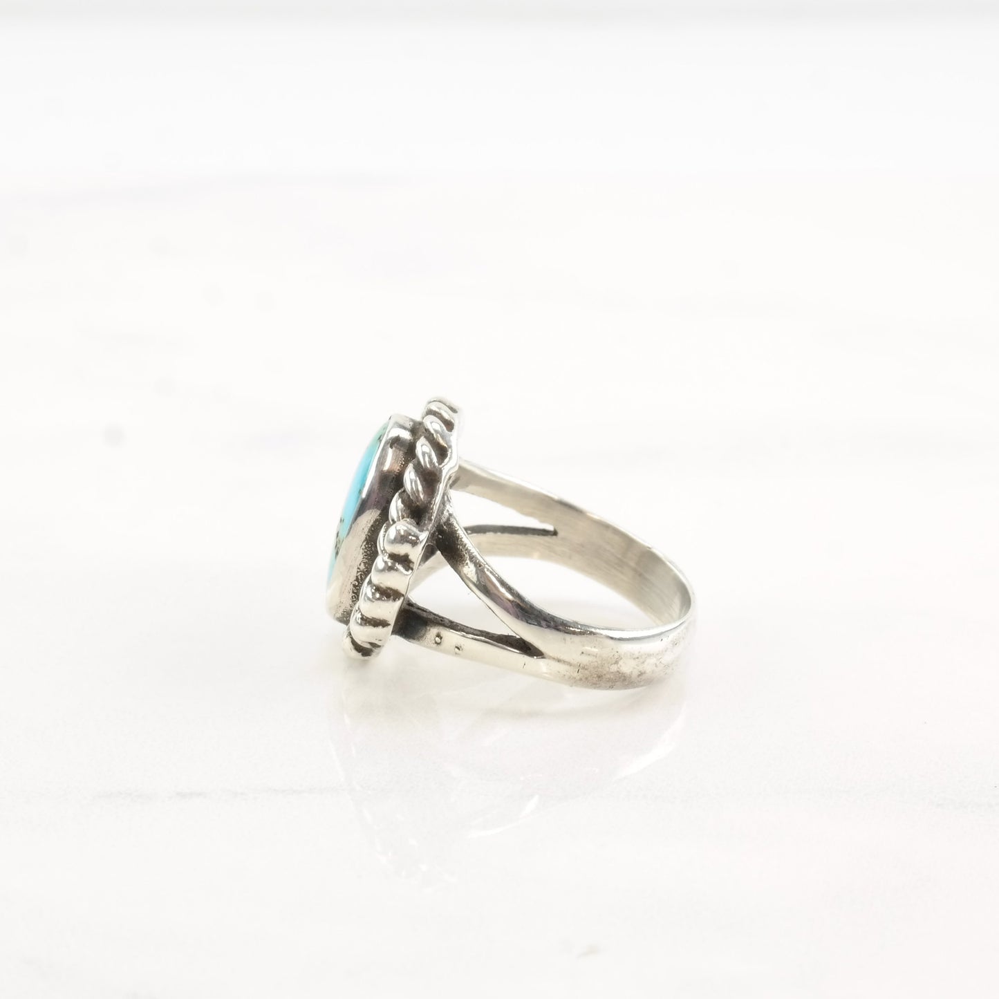 Vintage Native American Silver Ring Turquoise Sterling Size 6