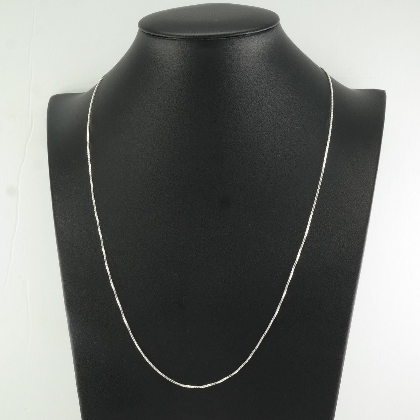 1mm link 22 inch Box Chain Sterling Silver Necklace