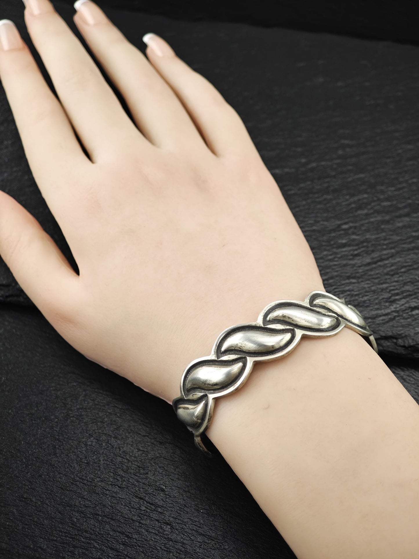 Vintage Native American Cuff Bracelet Sterling Silver