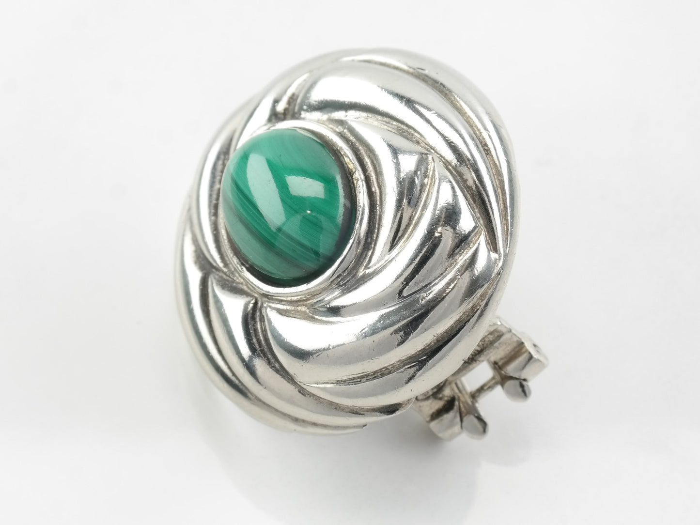Single Earring Tiffany & Co Sterling Silver Malachite Clip on
