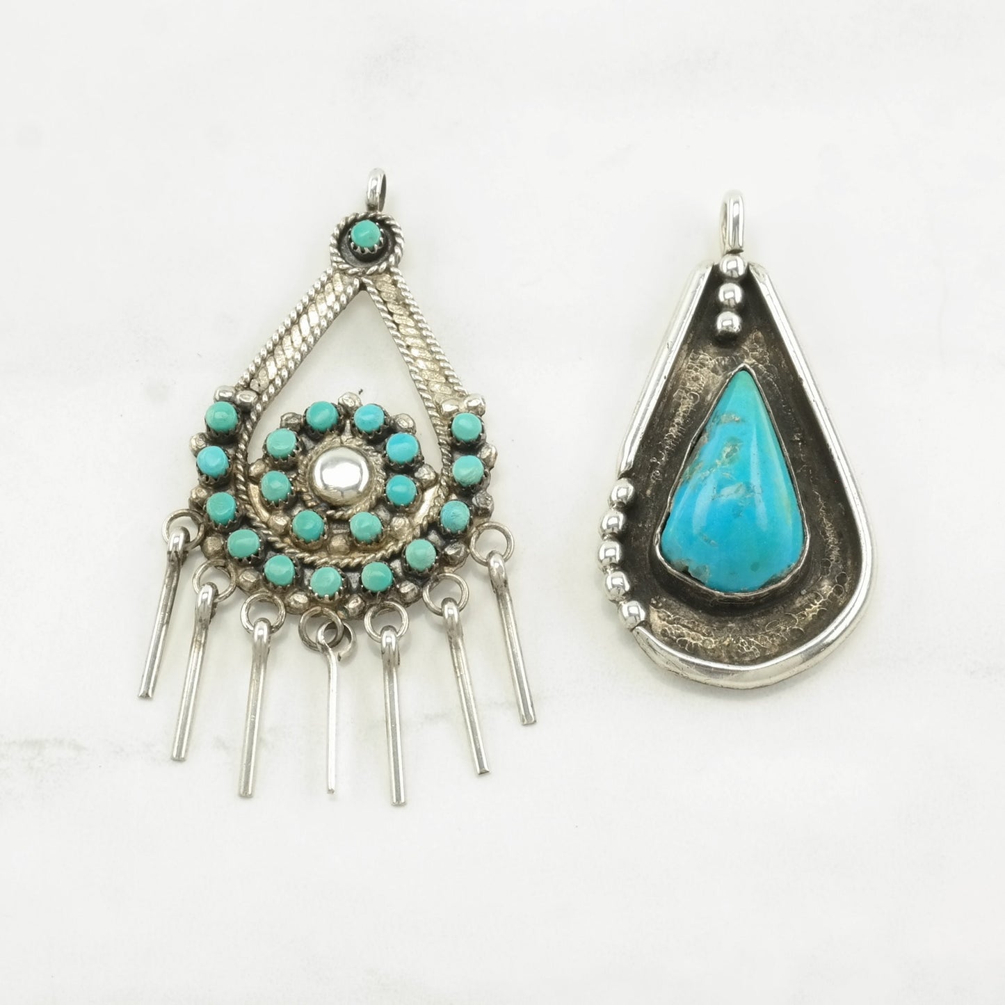 Vintage Native American Turquoise Sterling Silver Pendant