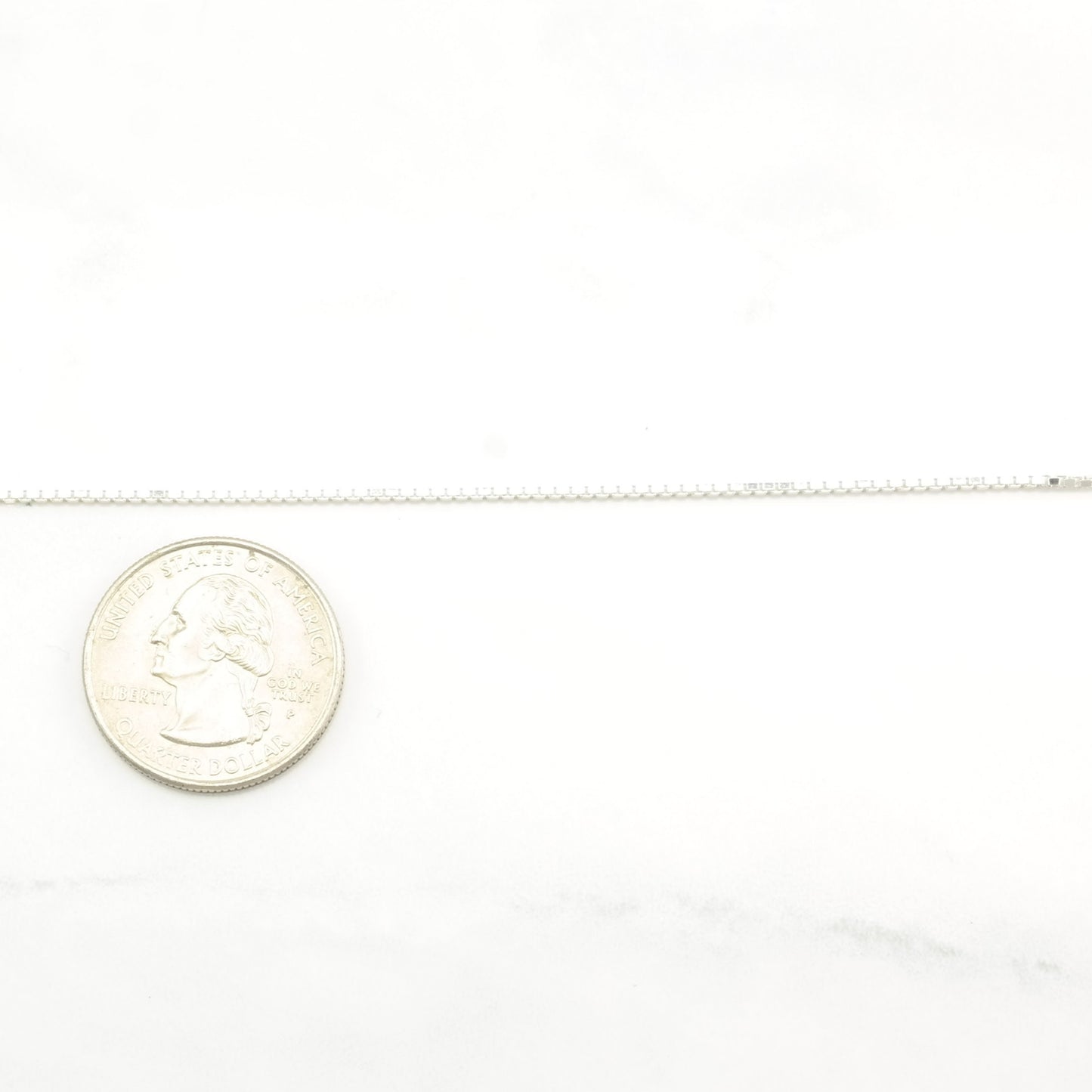 Vintage Italy Sterling Silver 1mm Link 24" Box Chain Necklace