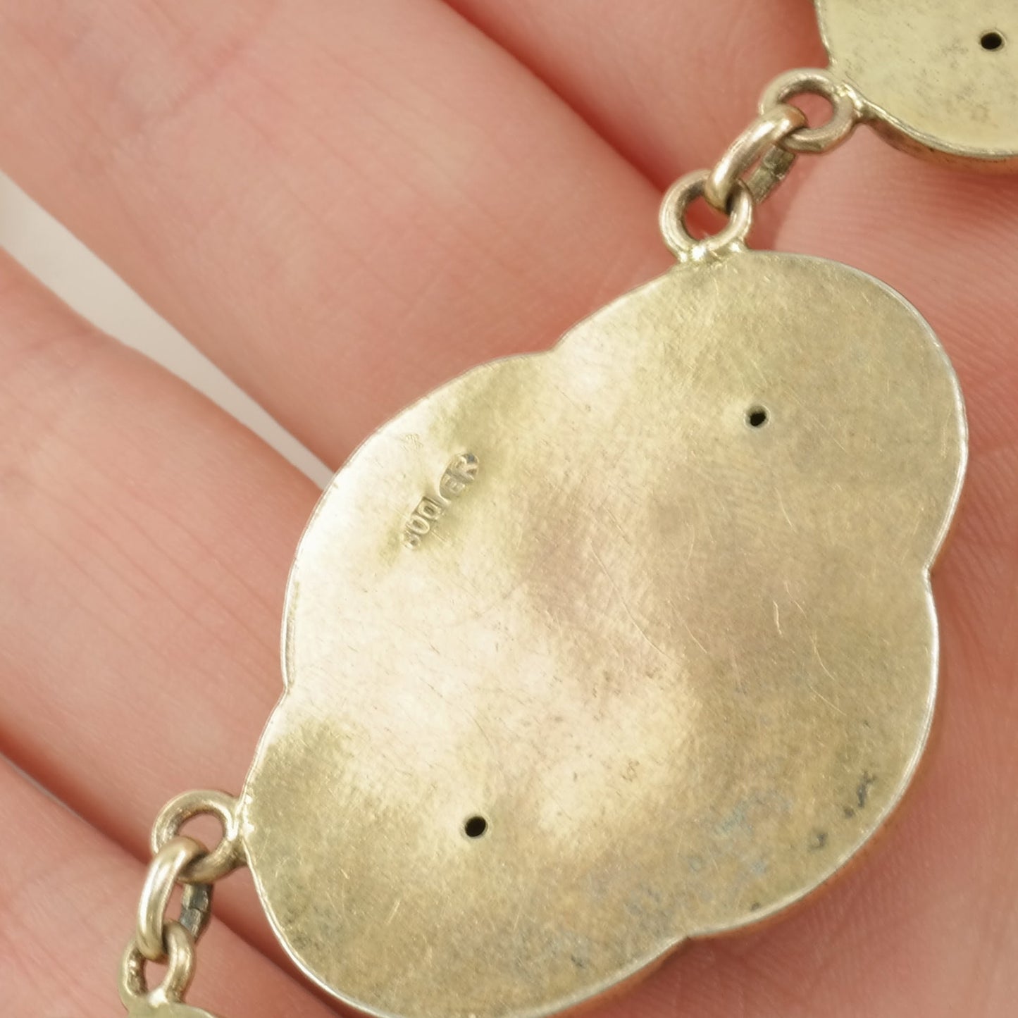 Vintage Victorian, Antique Sterling Silver Gold Gilded Twisted Love Knot Necklace