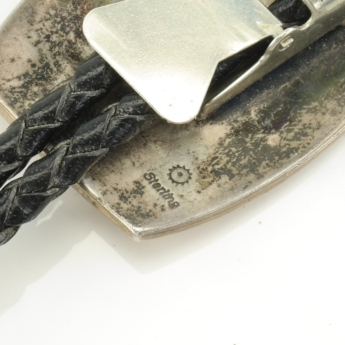 Vintage Hopi, Native American Sterling Silver Overlay Bear Claw Necklace