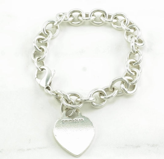 Tiffany & Co. Sterling Silver Link Bracelet Heart