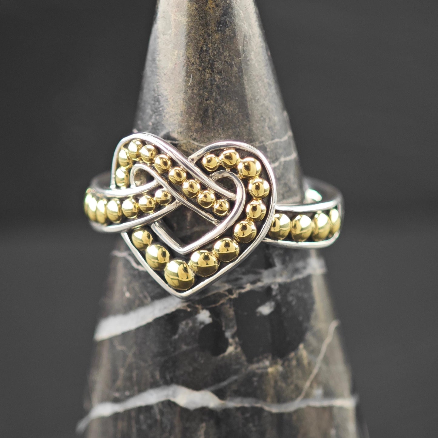 Lagos 18K Gold Accent Heart Ring Sterling Silver