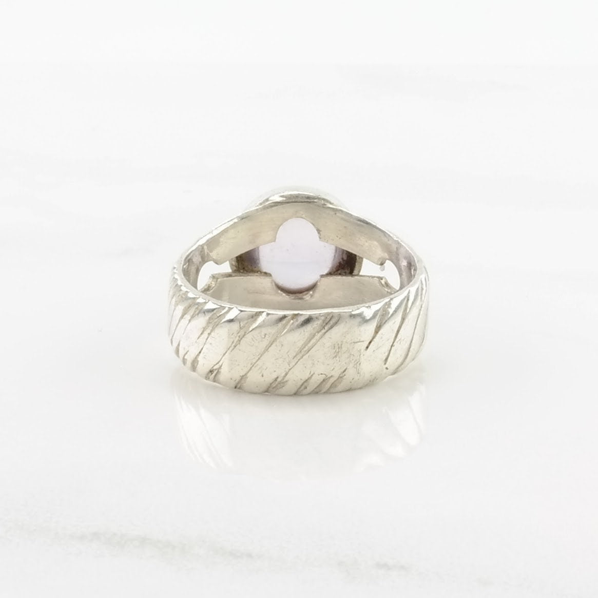 Vintage Sterling Silver Ring Amethyst Solitaire Purple Size 6 1/2