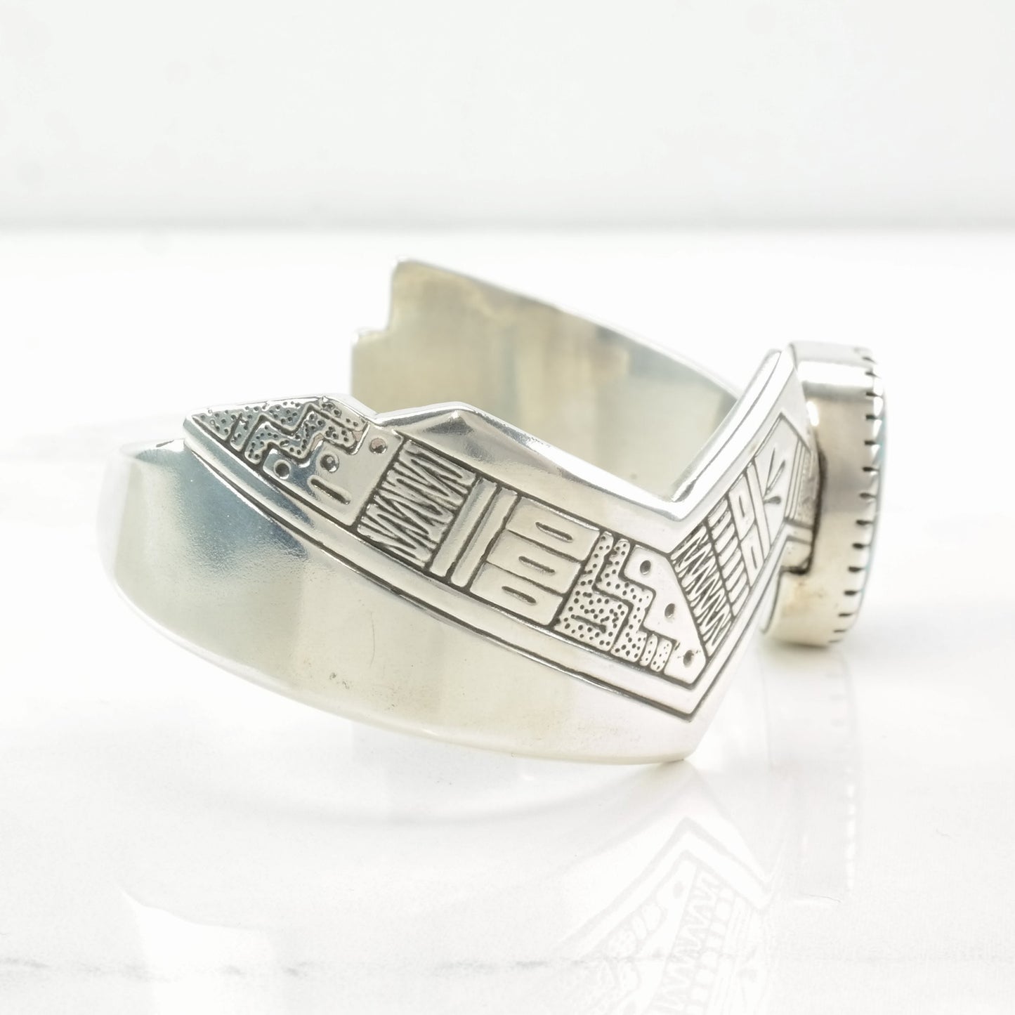 Roderick Tenorio Sterling Silver Cuff Bracelet with Multi-Gem Inlay and Relios