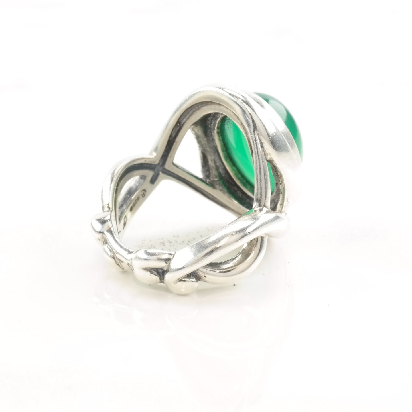 Vintage Carolyn Pollack Modernist Silver Ring Onyx Size 5 1/4