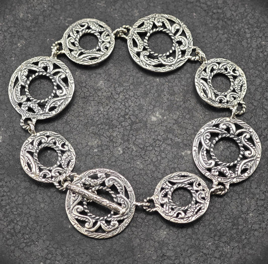 Vintage Carolyn Pollack Rodeo Romance Toggle Bracelet