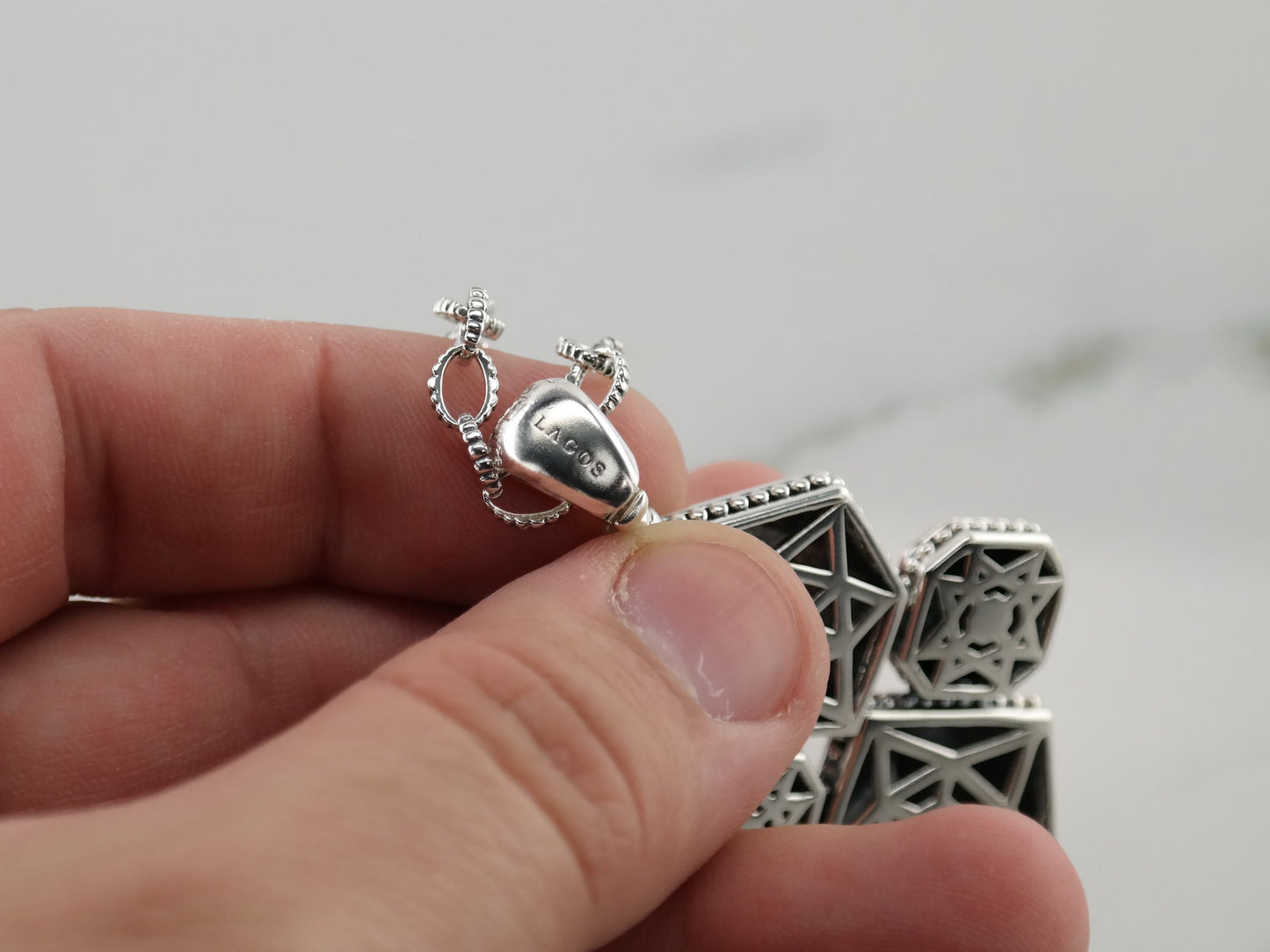 Lagos Abstract Cross Sterling Silver Necklace