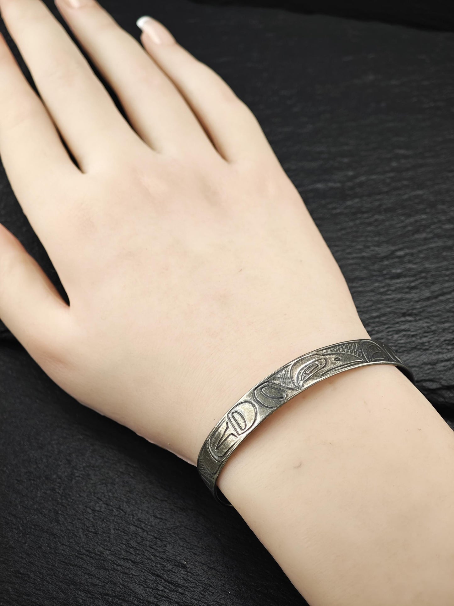 Vintage PNW Cuff Bracelet Sterling Silver