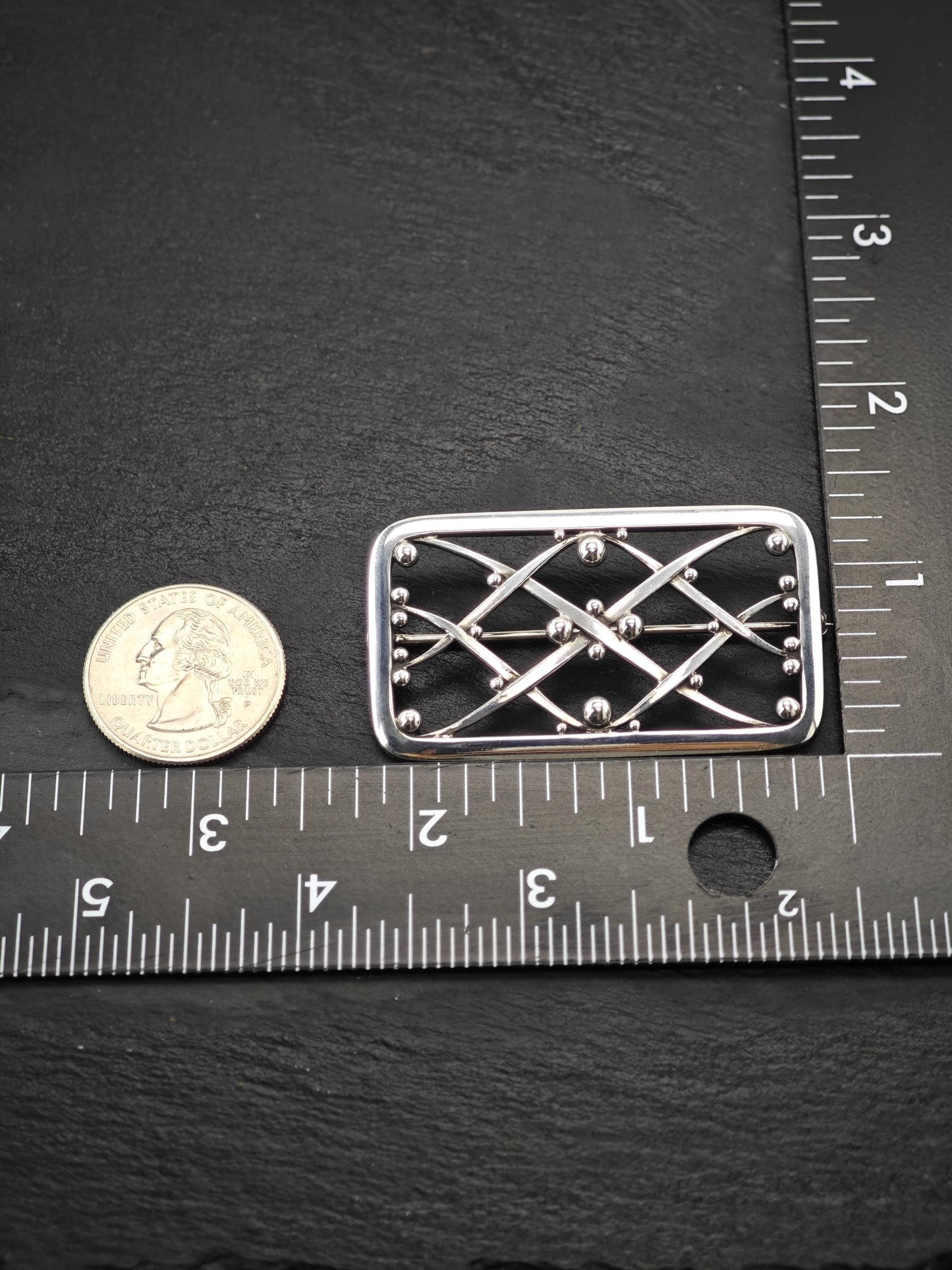 Georg Jensen 266, Geometric, Abstract Brooch Sterling Silver B2060
