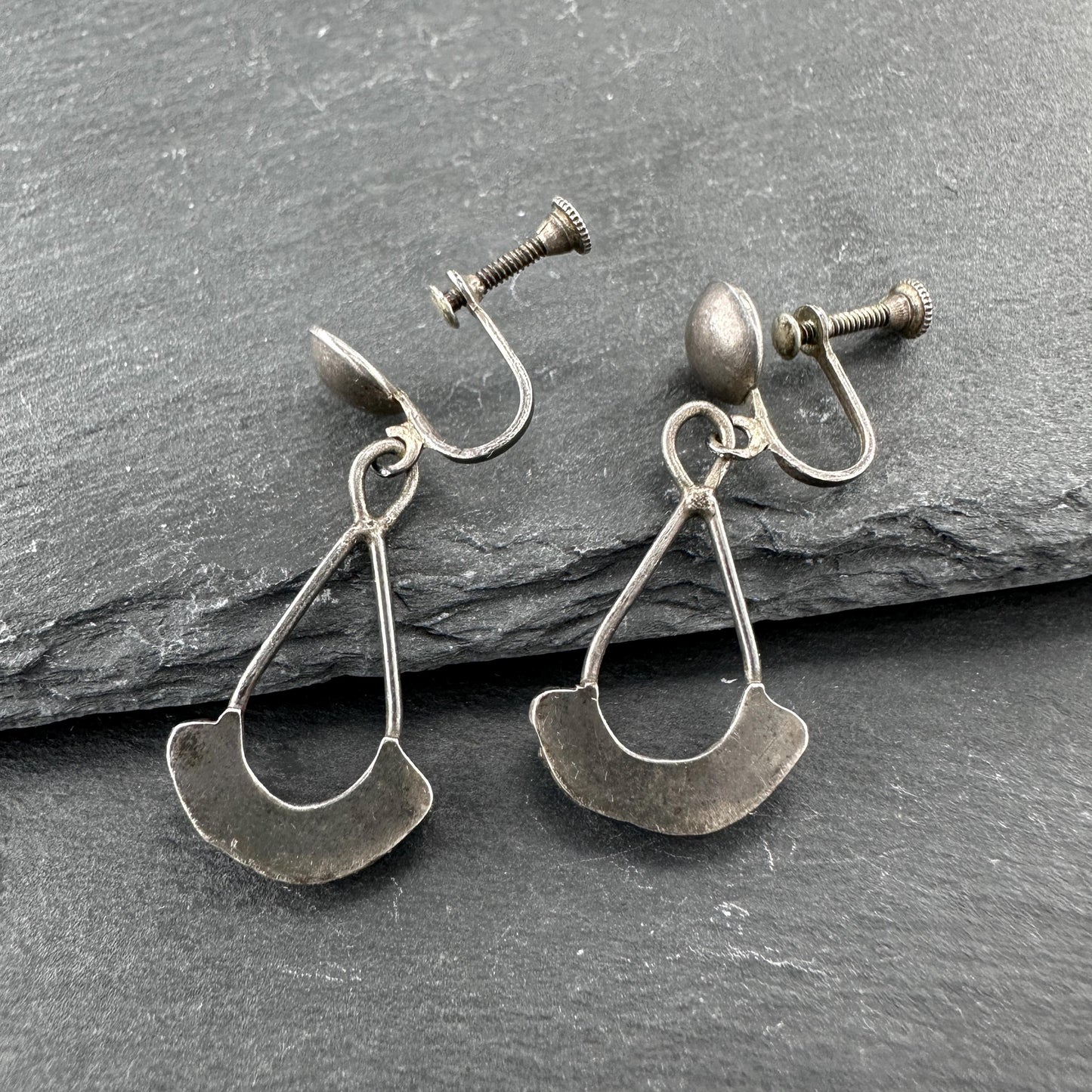 Choice of Zuni, Native American Screw Back Earrings Sterling Silver