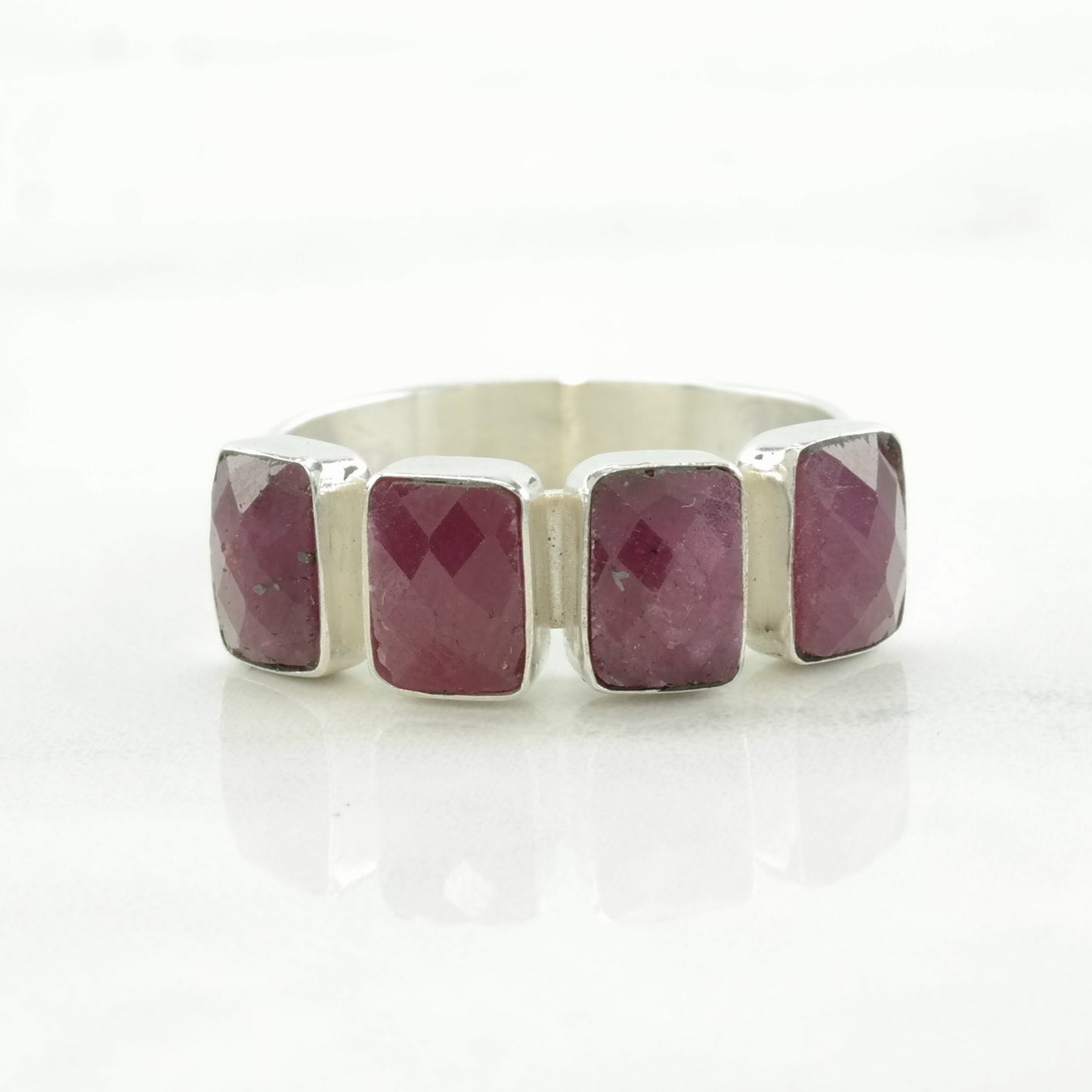 Vintage DTR Silver Ring Ruby Sterling Size 8 1/2