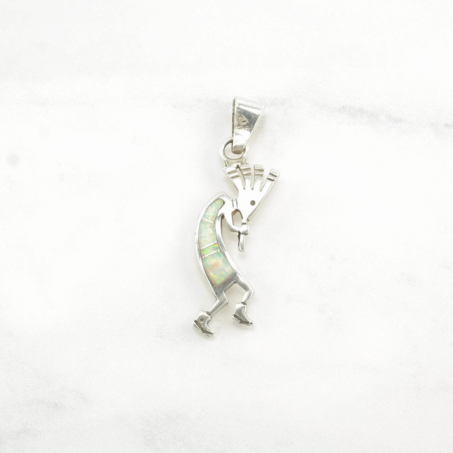 Choice of Vintage Turquoise, Opal, Onyx Kokopelli Sterling Silver Pendants