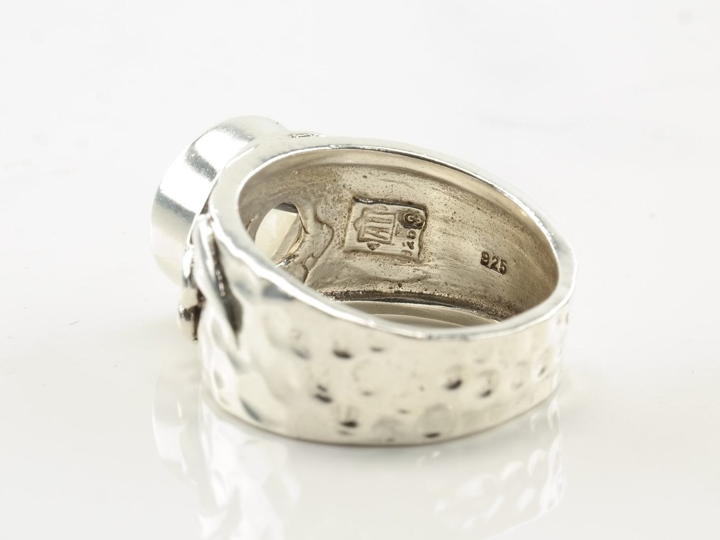 Designer Silver Ring Moonstone Sterling Sz7 1/4 R3686