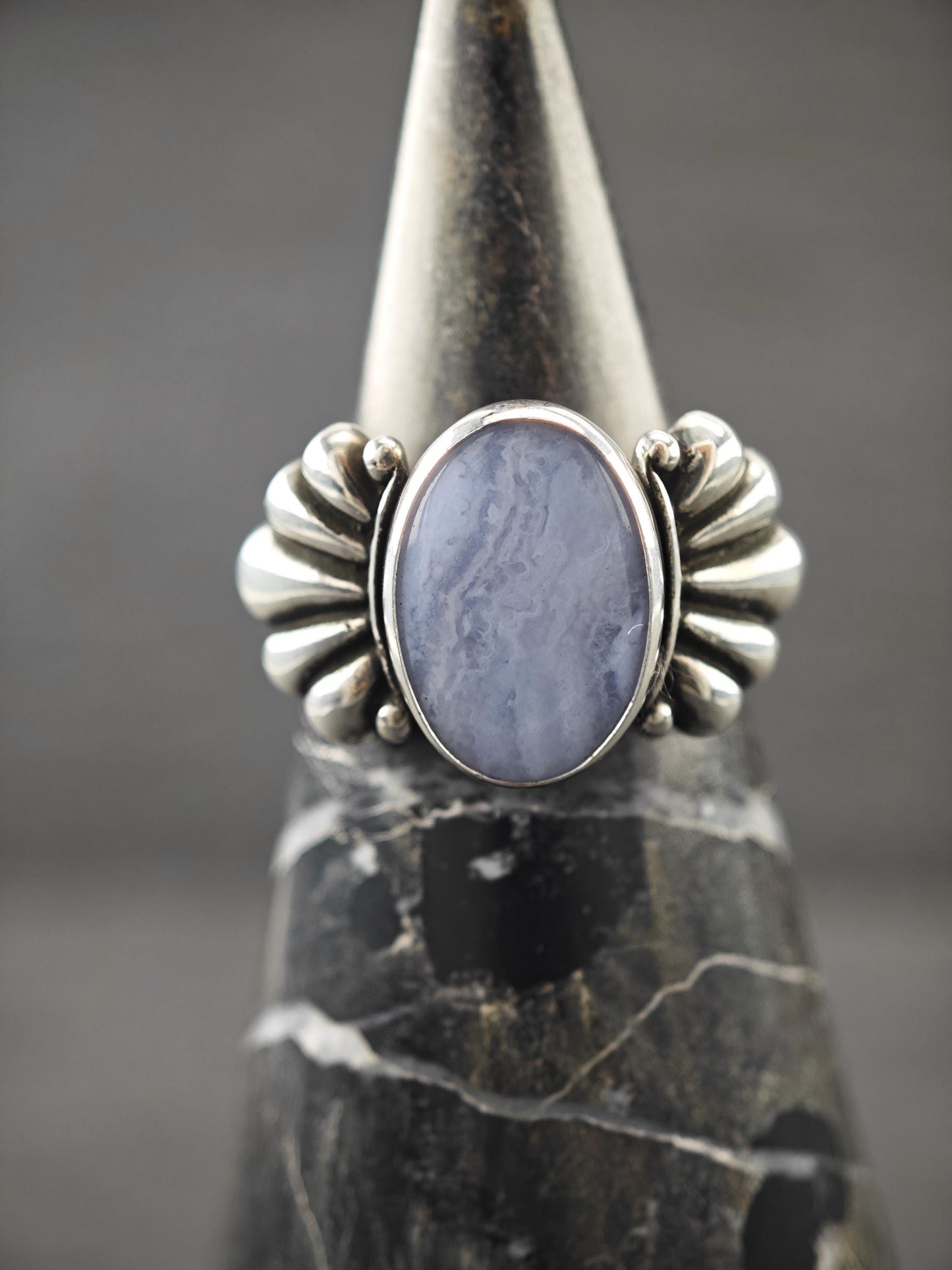 Vintage Carolyn Pollack, Agate Ring Sterling Silver