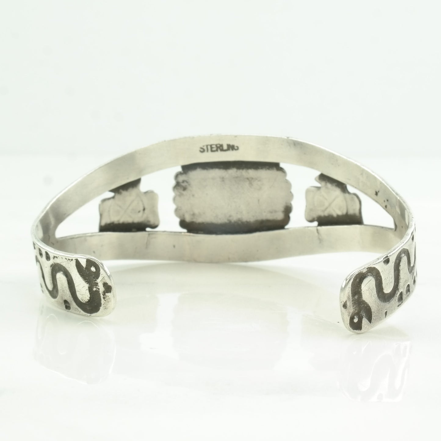 Fred Harvey Era Sterling Silver Cuff Bracelet | Turquoise Bird | Native American Jewelry