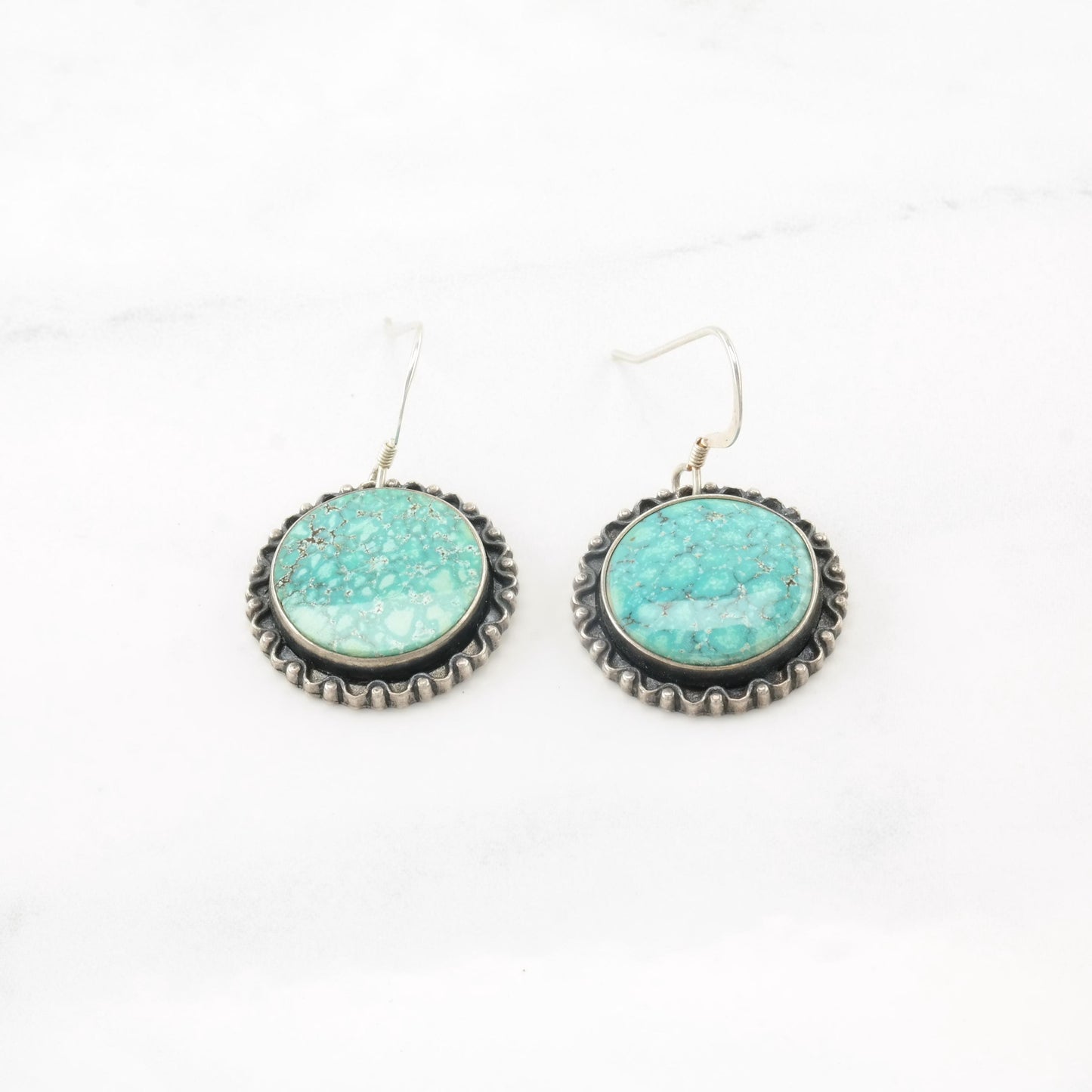 Vintage Native American, Sterling Silver Fish Hook Earrings