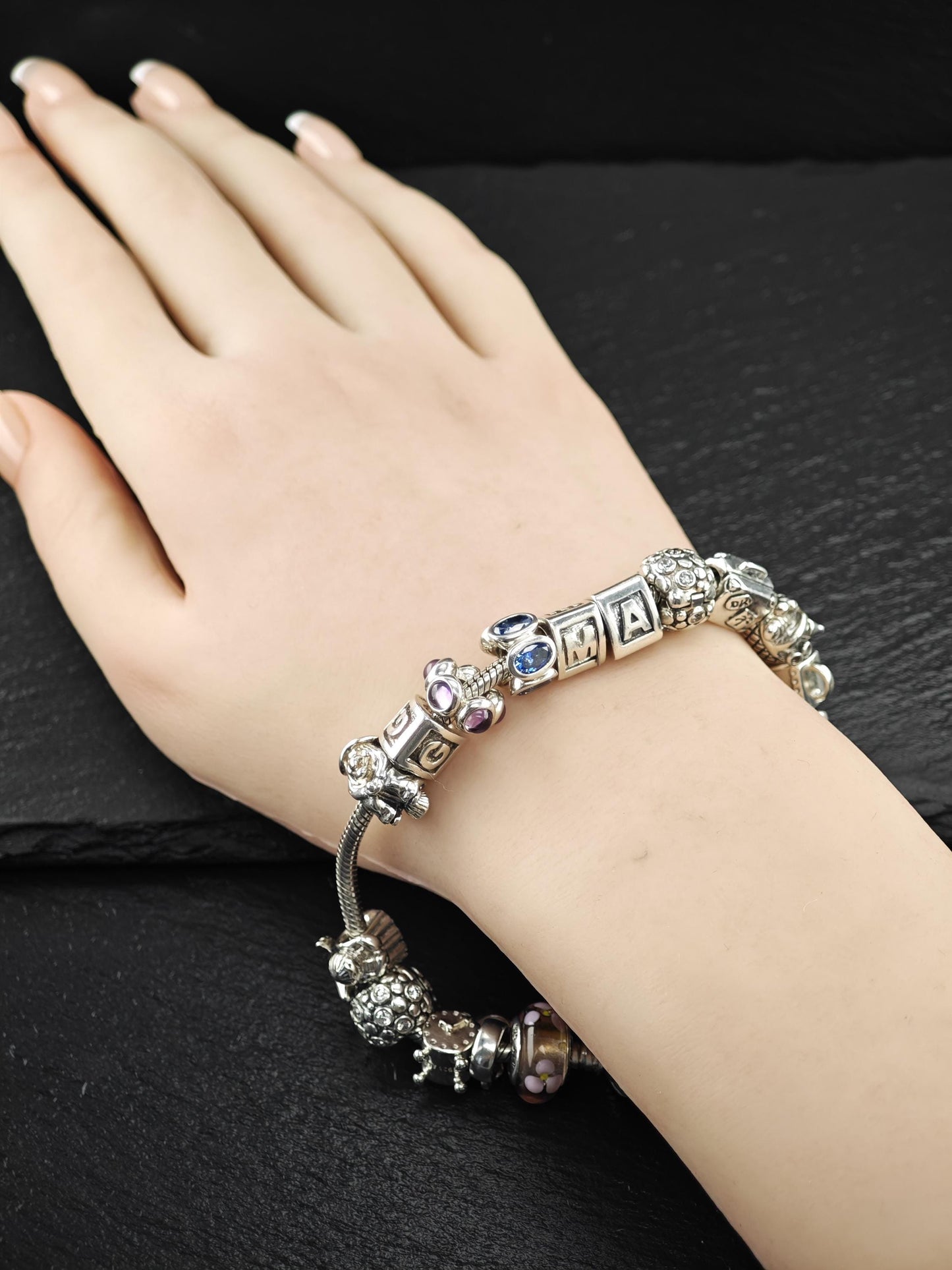 Vintage 19 Pandora Charm Bracelet Sterling Silver