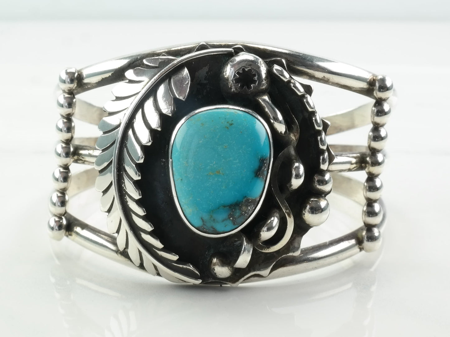 Navajo Turquoise Cuff Bracelet Sterling Silver