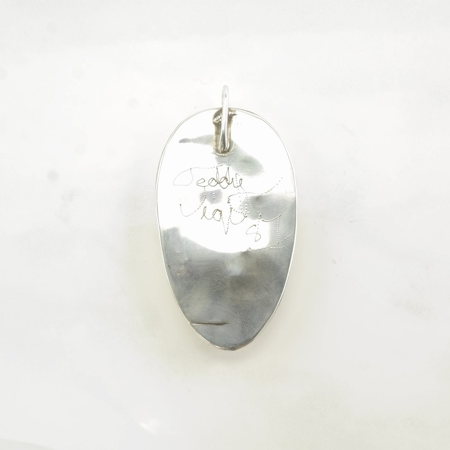 Vintage Native American Turquoise Shadowbox Sterling Silver Pendant