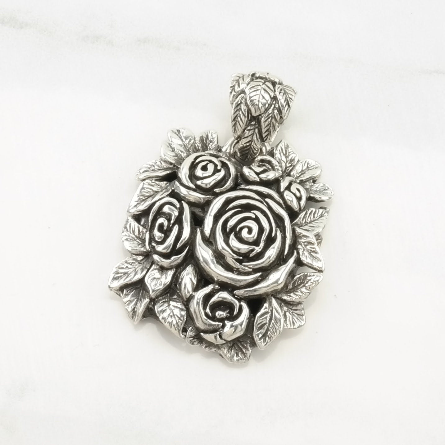 Choice of Vintage Sarda Scroll Floral Sterling Silver Pendant