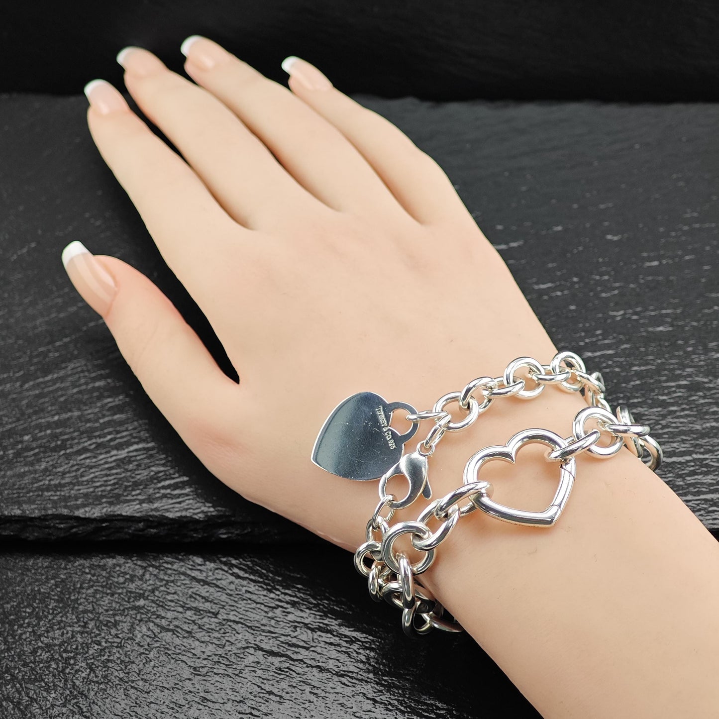 Tiffany Heart Tag Curb Bracelet Sterling Silver 7 1/2"